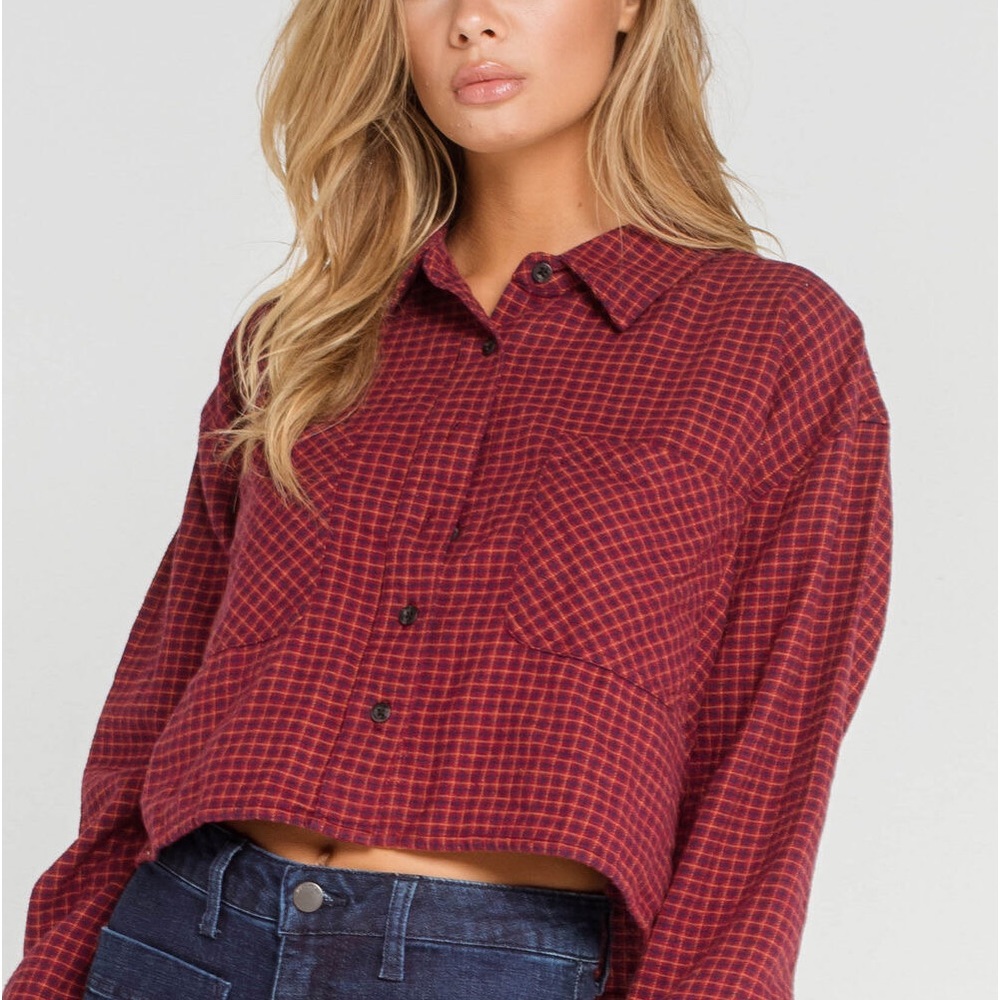 RSQ cropped flannel